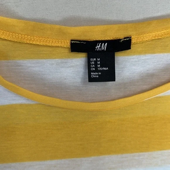 H&M Yellow and White Wide Striped Crop Top - Picture 11 of 12